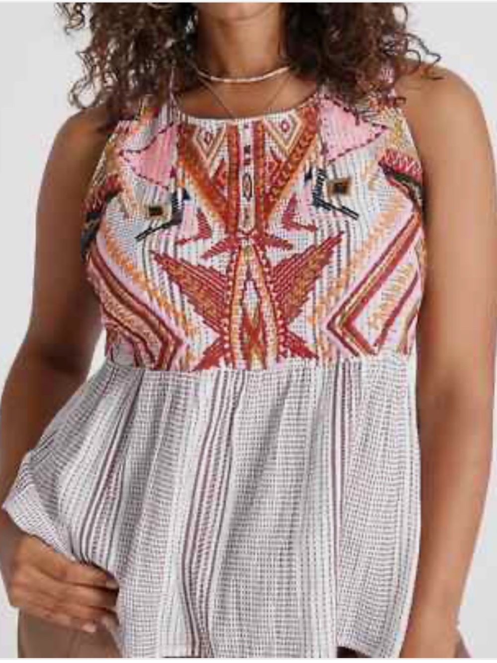 Anthropologie (M) Dolan Boho Sleeveless Embroidered Top